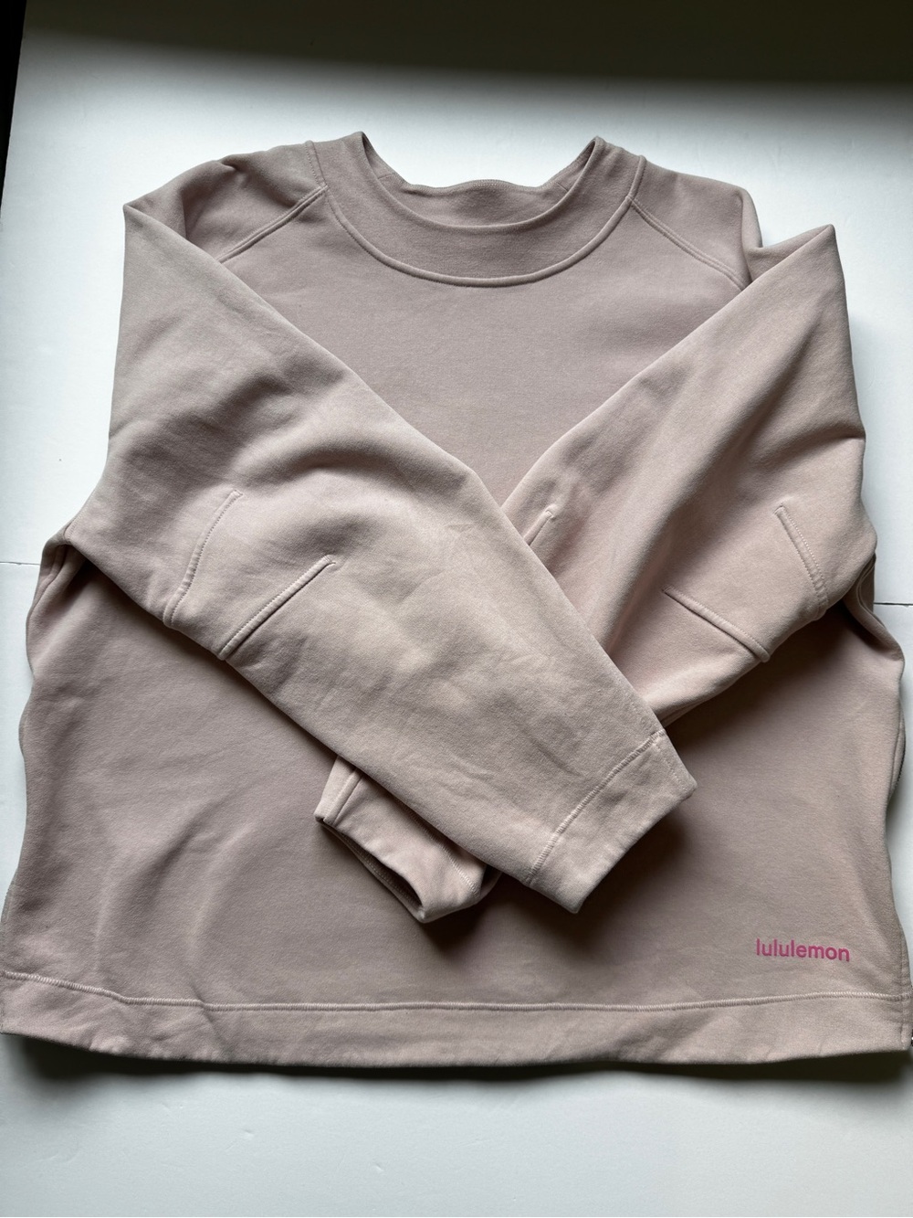 Lululemon Loungeful Relaxed-Fit Crewneck Sweatshirt Mink Berry Fleece L *Flaw - Picture 10 of 13
